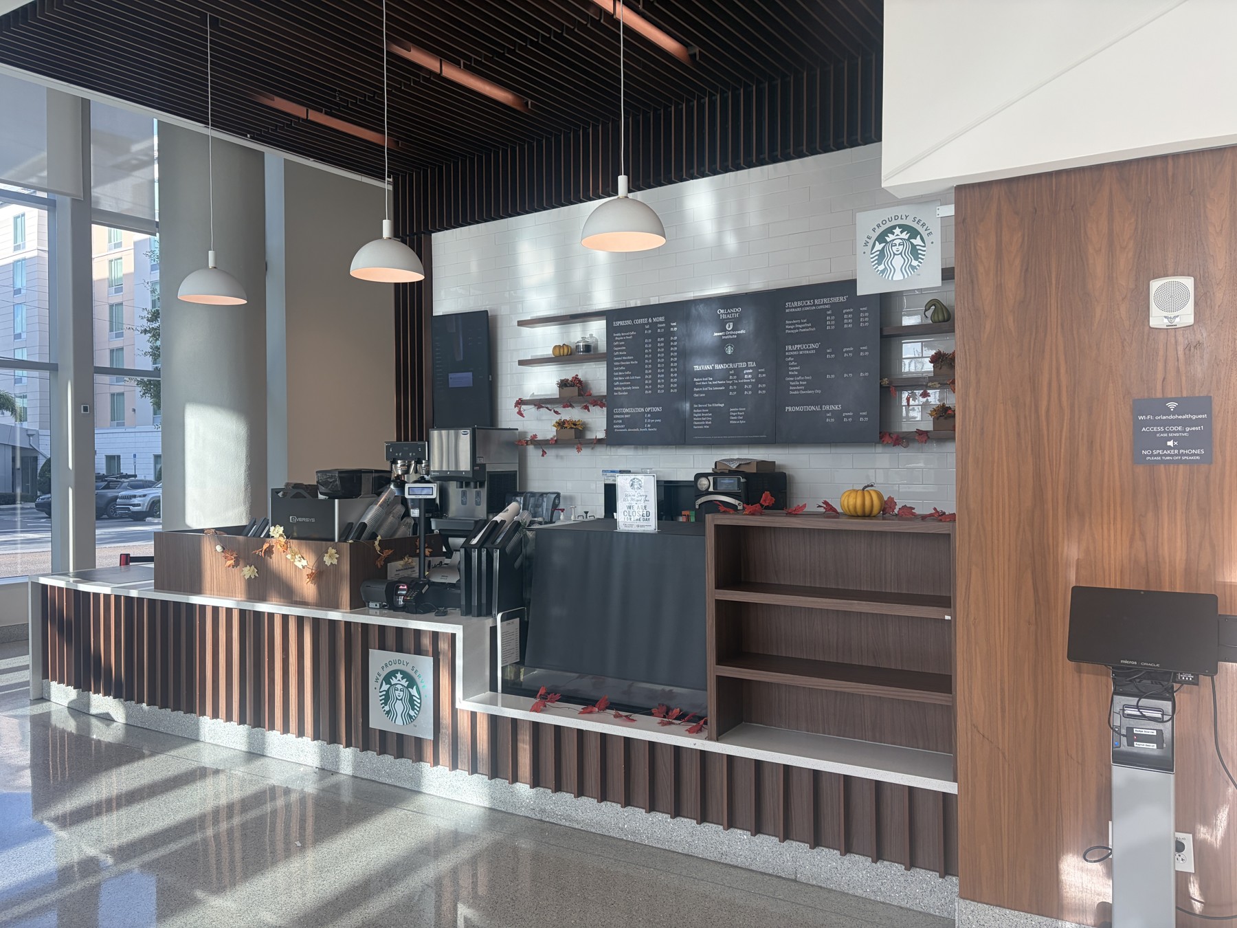 Starbucks counter at Orlando Health Jewett Orthopedic Institute