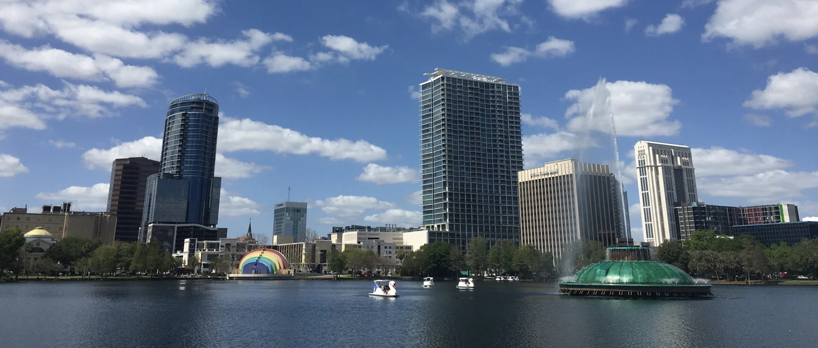 Lake Eola and the downtown Orlando skyline